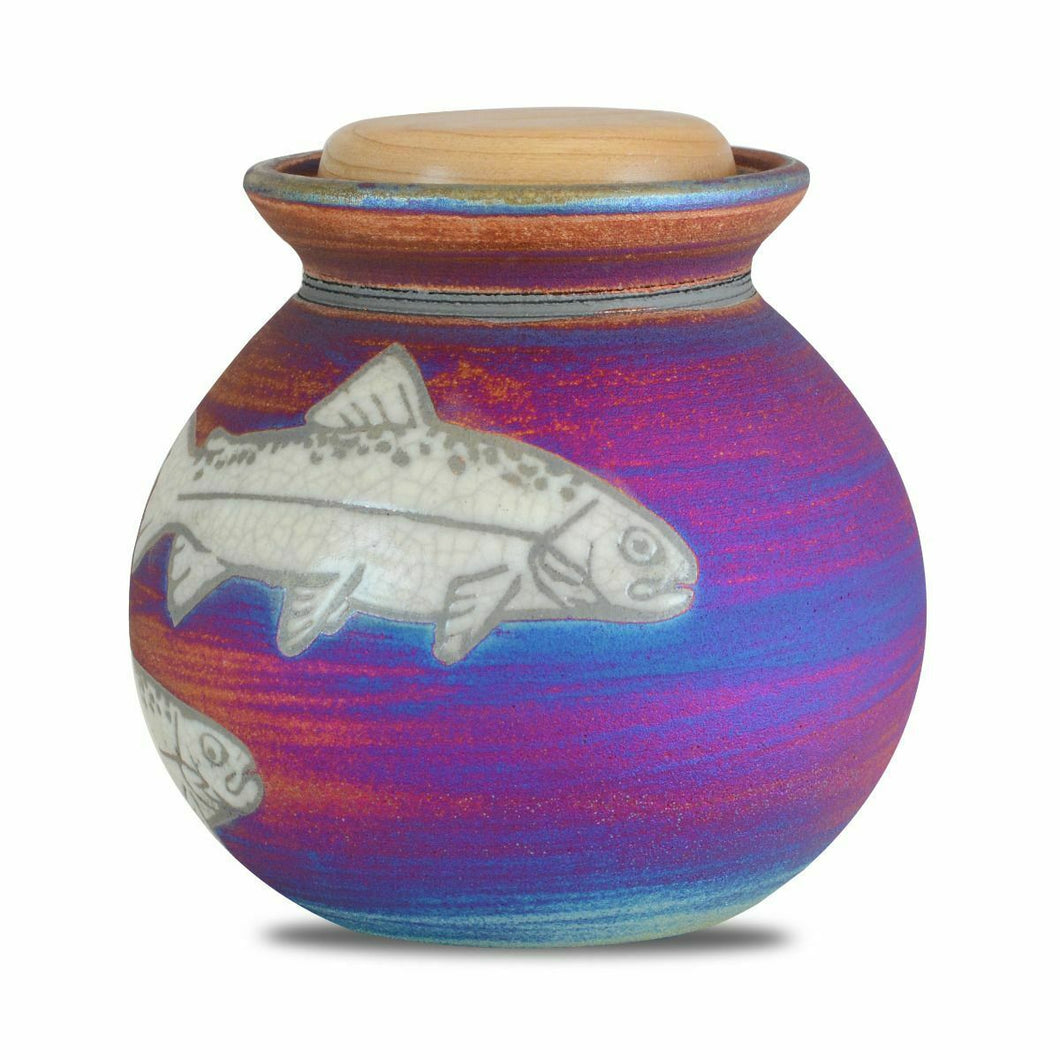 Small/Keepsake 30 Cubic Inches Ceramic Raku Funeral Cremation Urn for Ashes
