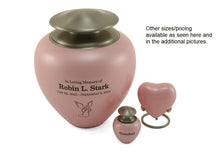 Load image into Gallery viewer, Adult 195 Cubic Inch Brass Pink Funeral Cremation Urn for Ashes
