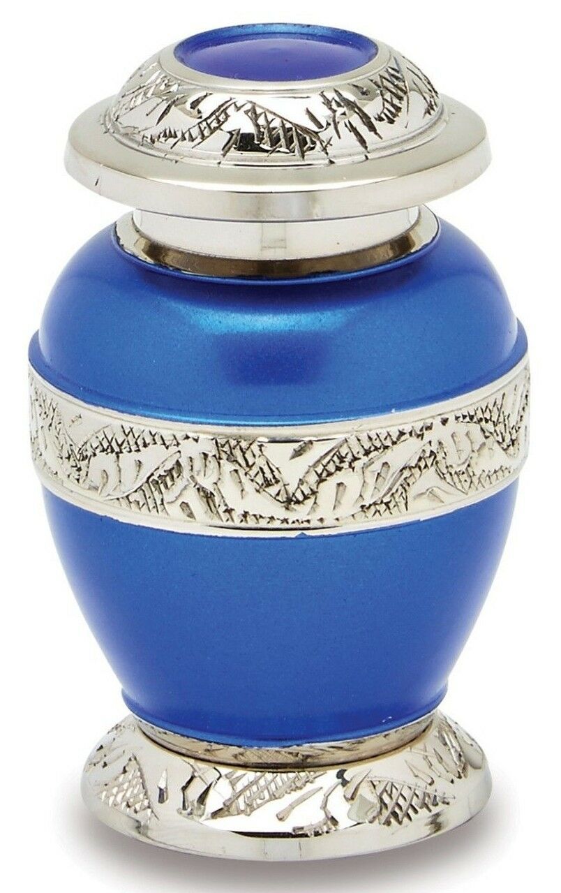 Berkshire Blue 3 Cubic Inches Small/Keepsake Funeral Cremation Urn for Ashes