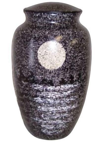 Large/Adult 200 Cubic Inch Moon Shadow Aluminum Funeral Cremation Urn for Ashes