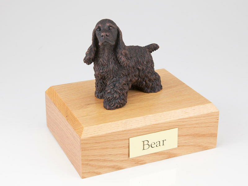 Bronze Cocker Spaniel Pet Funeral Cremation Urn Avail in 3 Diff Colors & 4 Sizes