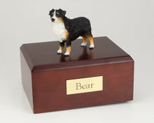 Load image into Gallery viewer, Australian Shepherd Pet Funeral Cremation Urn Avail in 3 Diff Colors &amp; 4 Sizes
