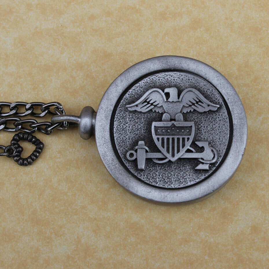 Pewter Keepsake Memory Charm Cremation Urn with Chain - Navy