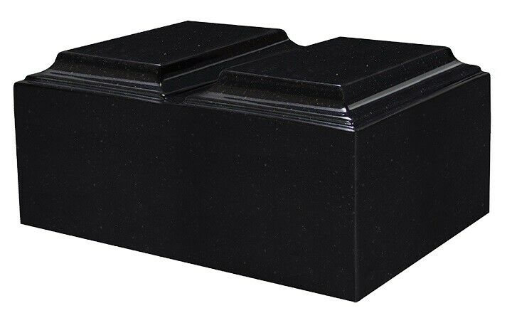 XL Companion Funeral Cremation Urn For Ashes Cultured Granite Tuscany Black