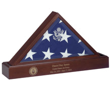 Load image into Gallery viewer, Walnut Pedestal Cremation Urn, 225 Cubic Inch, for Flag Case for 9.5&#39; X 5&#39; Flag
