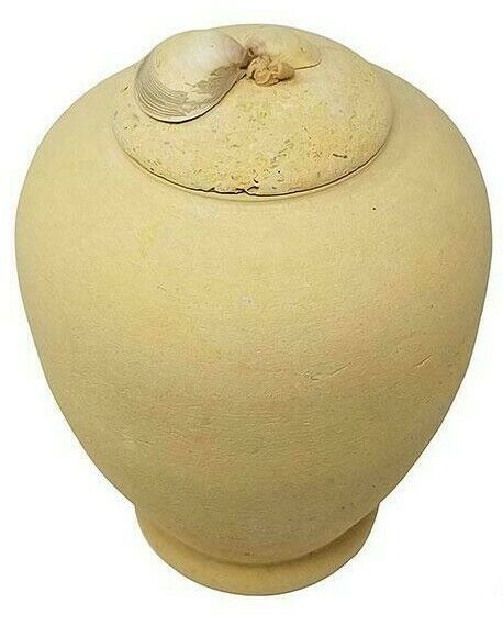 Large/Adult 220 Cubic Inch Biodegradable Oyster Shell Funeral Cremation Urn