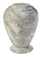 Load image into Gallery viewer, Large 235 Cubic Inch Georgian Vase Perlato Beige Cultured Marble Cremation Urn
