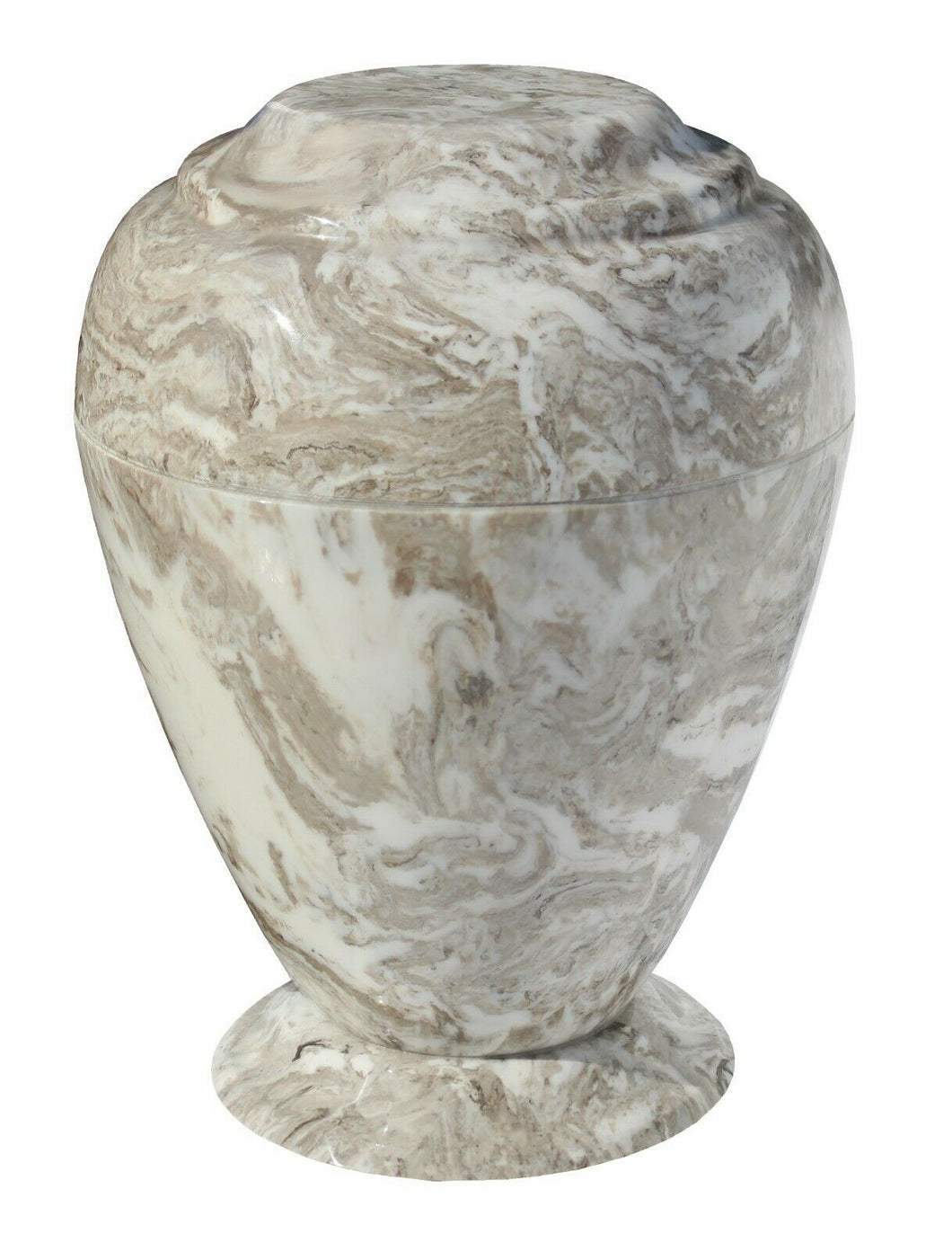 Large 235 Cubic Inch Georgian Vase Perlato Beige Cultured Marble Cremation Urn