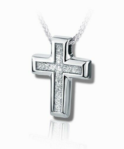 Sterling Silver Small Sand Texture Funeral Cremation Urn Pendant w/Chain