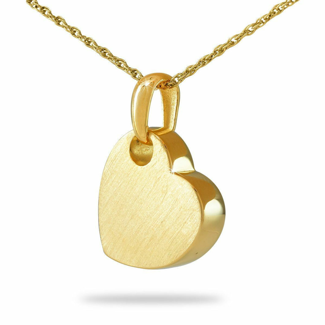18K Cherished Solid Gold Heart Pendant/Necklace Funeral Cremation Urn for Ashes