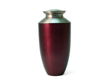 Load image into Gallery viewer, Red Alloy &amp; Brass Adult 200 Cubic Inch Funeral Cremation Urn for Ashes
