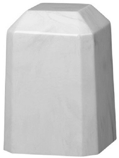 Small/Keepsake 36 Cubic Inch White Square Cultured Marble Funeral Cremation Urn