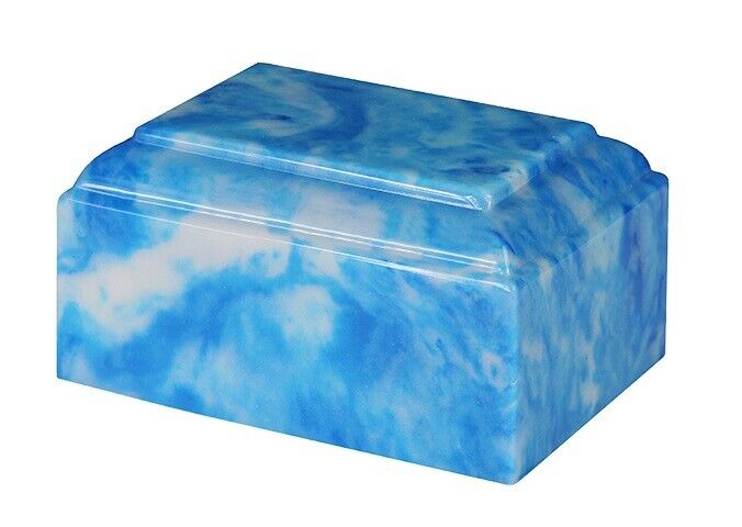 Small/Keepsake 22 Cubic Inch Sky Blue Tuscany Cultured Marble Cremation Urn