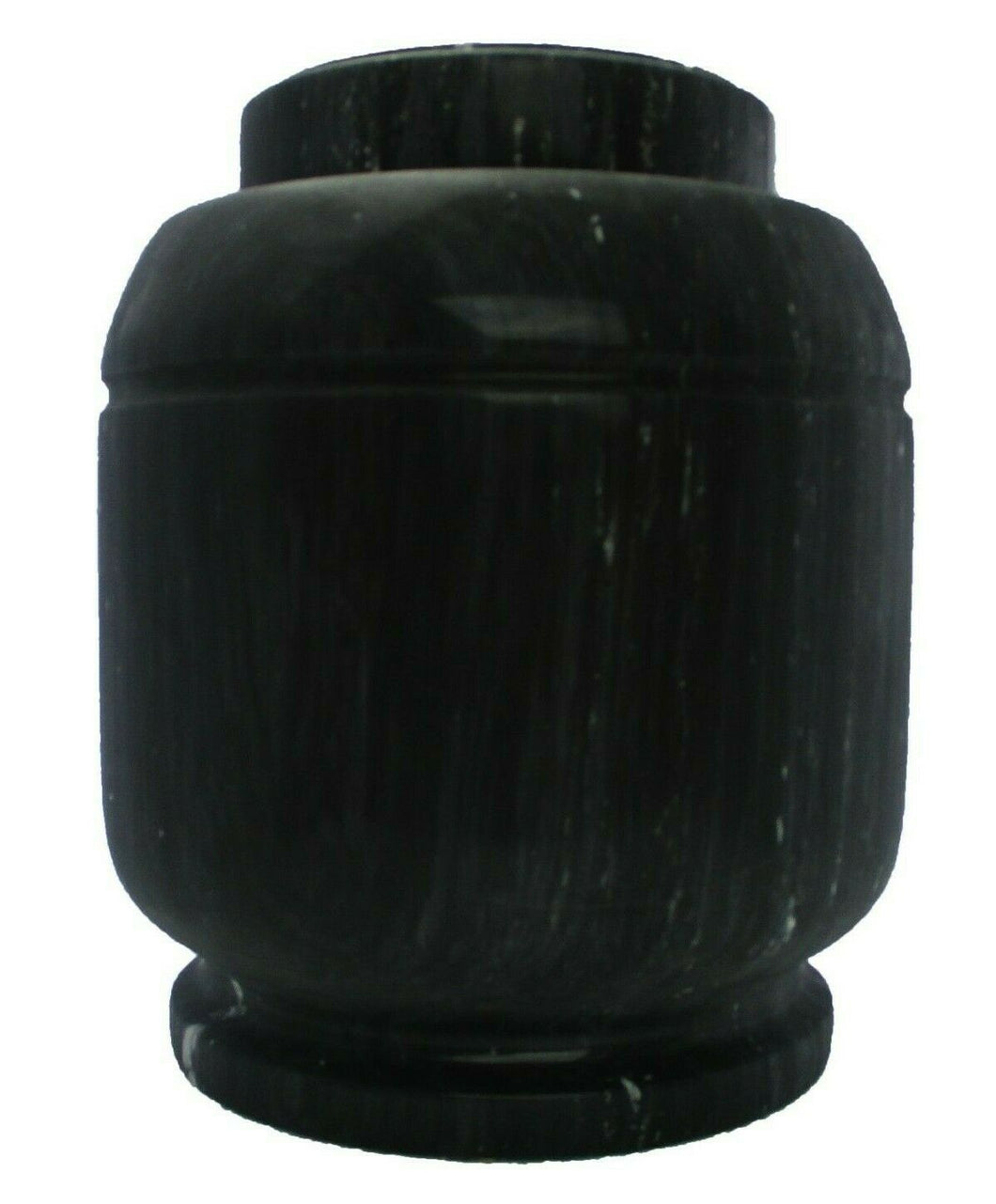 Large/Adult 205 Cubic Inches Black Crest Natural Marble Urn for Cremation Ashes