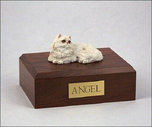 Persian White Cat Figurine Pet Cremation Urn Available 3 Diff. Colors/ 4 Sizes