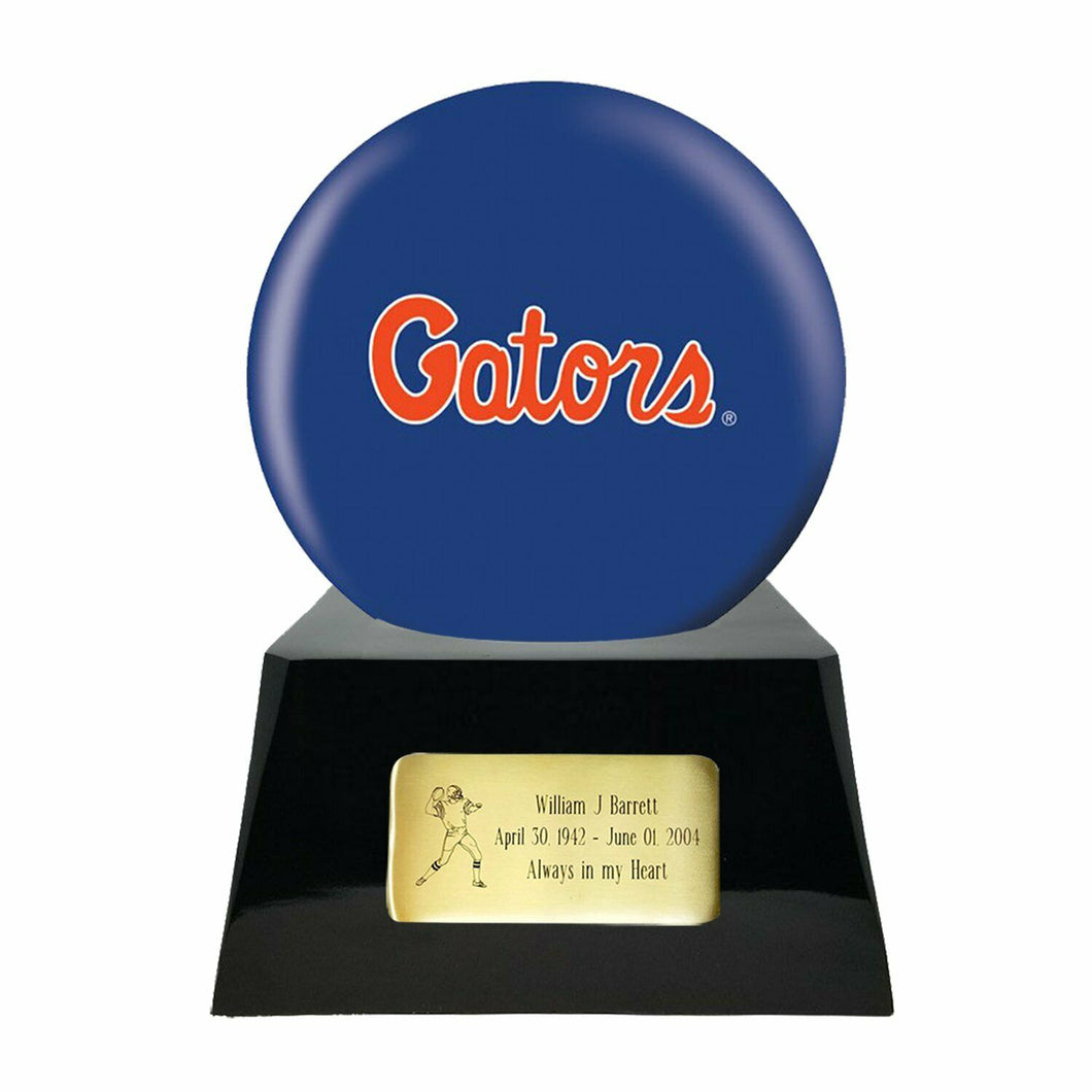 Large/Adult 200 Cubic Inch Florida Gators Metal Ball on Cremation Urn Base
