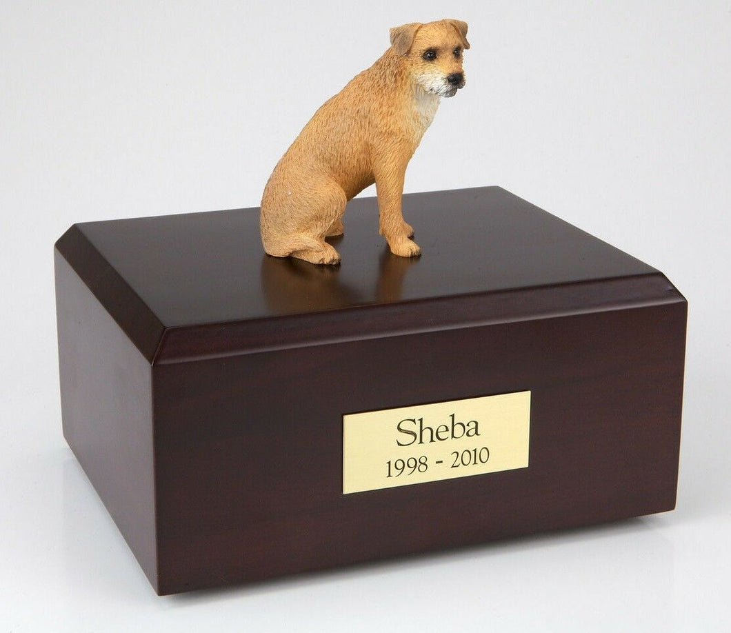 Border Terrier Pet Funeral Cremation Urn Avail in 3 Different Colors & 4 Sizes