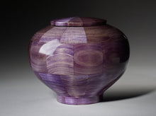Load image into Gallery viewer, Peony Purple Poplar Wood Adult Funeral Cremation Urn, 220 Cubic Inches
