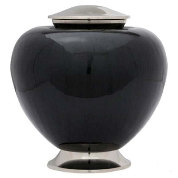 Large/Adult 200 Cubic Inch Black Baroque Shadow Brass Funeral Cremation