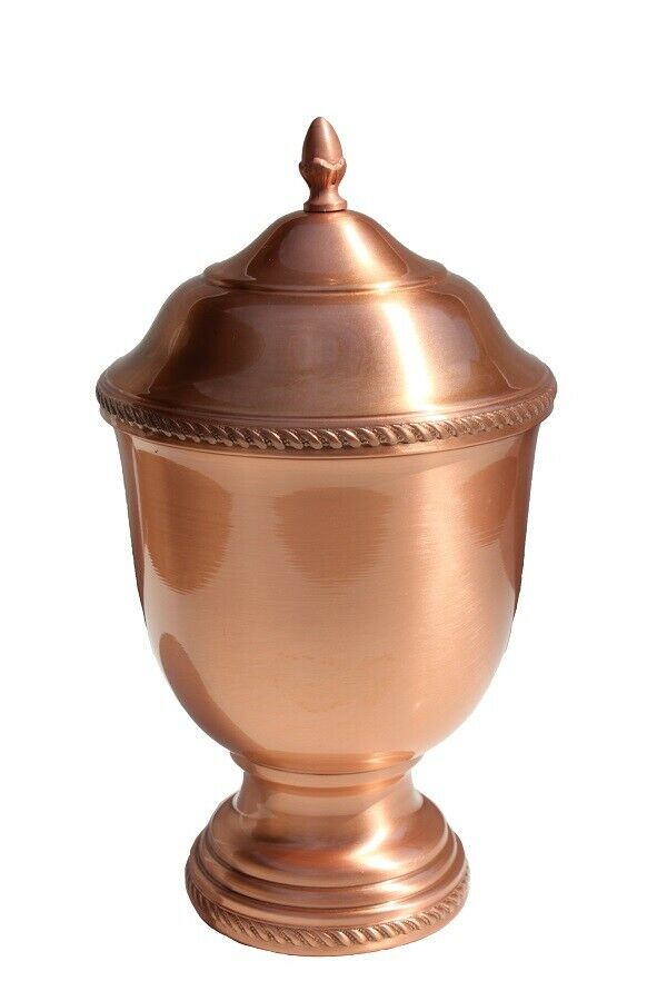 Large/Adult 205 Cubic Inch Hand-Spun Copper Funeral Cremation Urn for Ashes