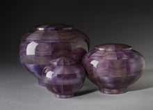 Load image into Gallery viewer, Peony Purple Poplar Wood Keepsake Funeral Cremation Urn, 20 Cubic Inches
