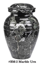 Load image into Gallery viewer, Adult Funeral Cremation Urn made from a block of Solid Black Marble, 205 Inches
