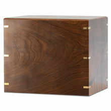 Load image into Gallery viewer, Extra-Large 350 Cubic Inch Windsor Brass/Wood Companion Cremation Urn for Ashes
