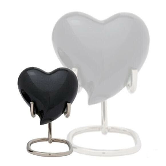 Small/Keepsake 5 Cubic Inch Brass Black Baroque Shadow Heart Cremation Urn