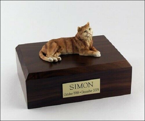 Tabby Orange Cat Figurine Pet Cremation Urn Available in 3 Diff Colors & 4 Sizes