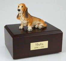 Load image into Gallery viewer, Basset Hound Pet Funeral Cremation Urn Available in 3 Different Colors &amp; 4 Sizes

