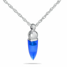 Load image into Gallery viewer, Blue &amp; Silver Stainless Steel Pendant/Necklace Funeral Cremation Urn for Ashes
