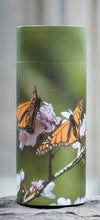 Load image into Gallery viewer, Small/Keepsake 26 Cubic Inch Butterflies Scattering Tube Cremation Urn for Ashes
