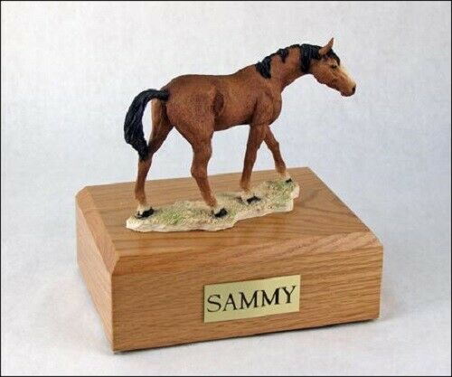 Brown Horse Figurine Funeral Cremation Urn Avail in 3 Different Colors & 4 Size