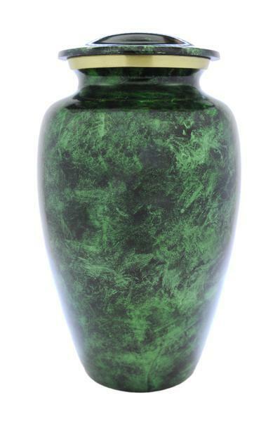 Large/Adult 200 Cubic Inch Parisian Green Aluminum Cremation Urn for Ashes