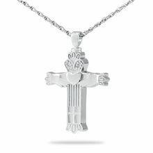 Load image into Gallery viewer, Claddagh Cross Stainless Steel Pendant/Necklace Funeral Cremation Urn for Ashes
