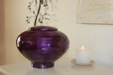 Load image into Gallery viewer, Peony Purple Poplar Wood Infant/Child/Pet Funeral Cremation Urn, 90 Cubic Inches
