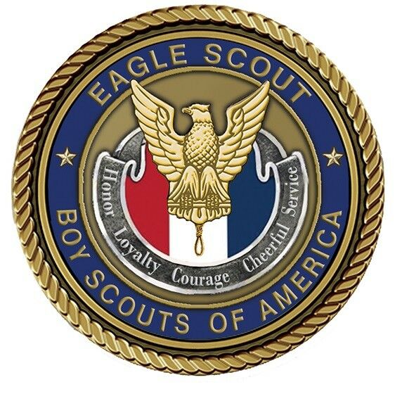Eagle Scout Medallion for Box Cremation Urn/Flag Case - 2 Inch Diameter