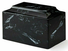 Load image into Gallery viewer, Classic Marble Black White Adult 210 Cubic Inchs Cremation Urn, TSA Approved
