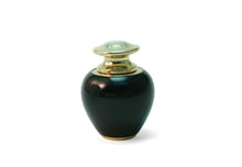 Load image into Gallery viewer, Black Brass Keepsake Funeral Cremation Urn for Ashes, 5 Cubic Inches
