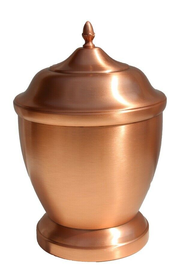 Large/Adult 205 Cubic Inch Hand-Spun Copper Funeral Cremation Urn for Ashes