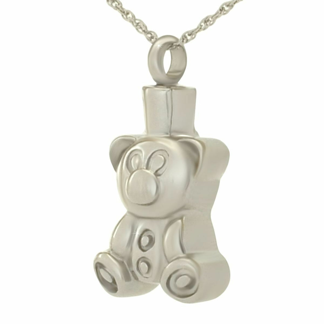 Teddy Bear Stainless Steel Pendant/Necklace Funeral Cremation Urn for Ashes