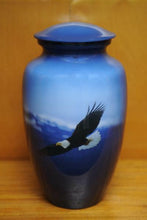 Load image into Gallery viewer, Large/Adult 200 Cubic Inch Aluminum Soaring Eagle Cremation Urn for Ashes

