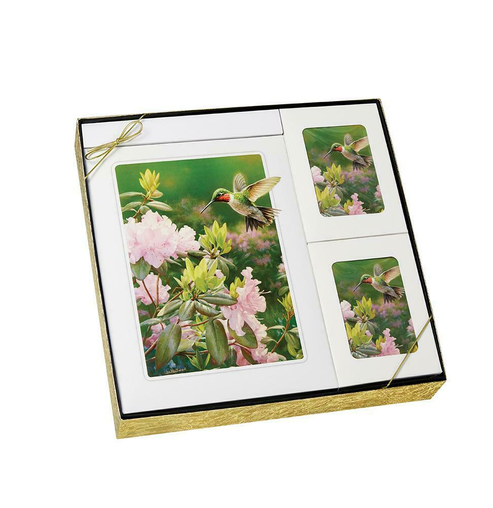 Hummingbird Theme Stationery Box Set & 200 Cubic Inch Funeral Cremation Urn