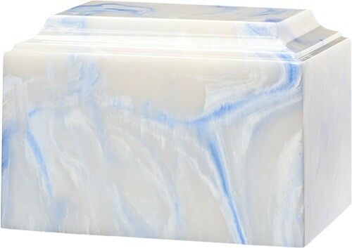 Large/Adult 225 Cubic Inch Tuscany Blue Cultured Onyx Cremation Urn for Ashes