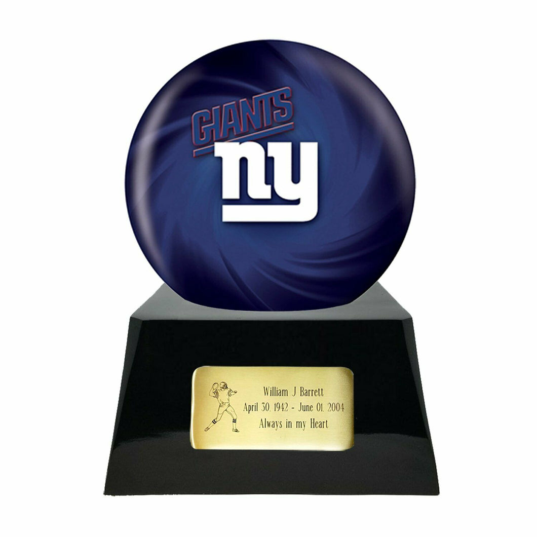 Large/Adult 200 Cubic Inch New York Giants Metal Ball on Cremation Urn Base