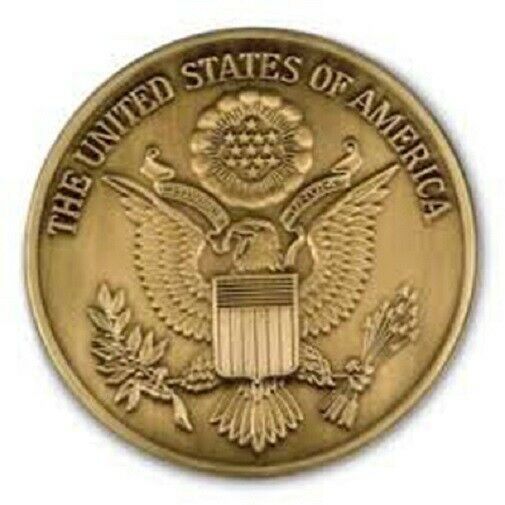 US Great Seal Brass Medallion - 2.5 Inch Diameter