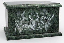 Load image into Gallery viewer, Extra Large 420 Cubic Inches Green Natural Marble Companion Cremation Urn

