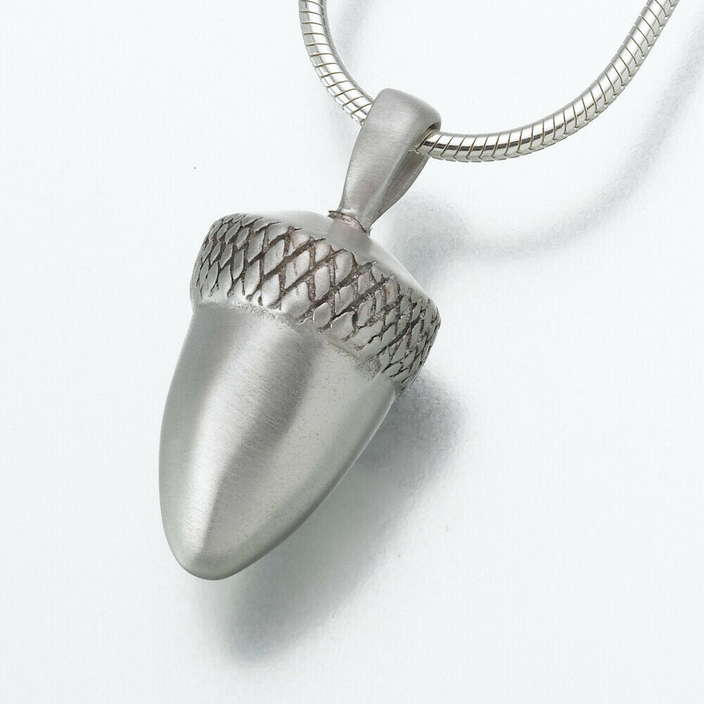Sterling Silver Acorn Memorial Jewelry Pendant Funeral Cremation Urn