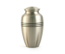 Load image into Gallery viewer, Solid Brass Classic Pewter Color Large Funeral Cremation Urn, 195 Cubic Inches
