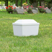 Load image into Gallery viewer, Large/Adult White Polymer Single Funeral Cremation Urn Burial Vault
